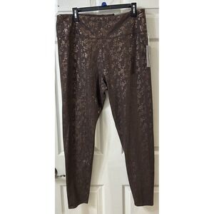 NWT Soft Surroundings Must Have Tamarack Leggings XL (18) Coffee Bean Metallic